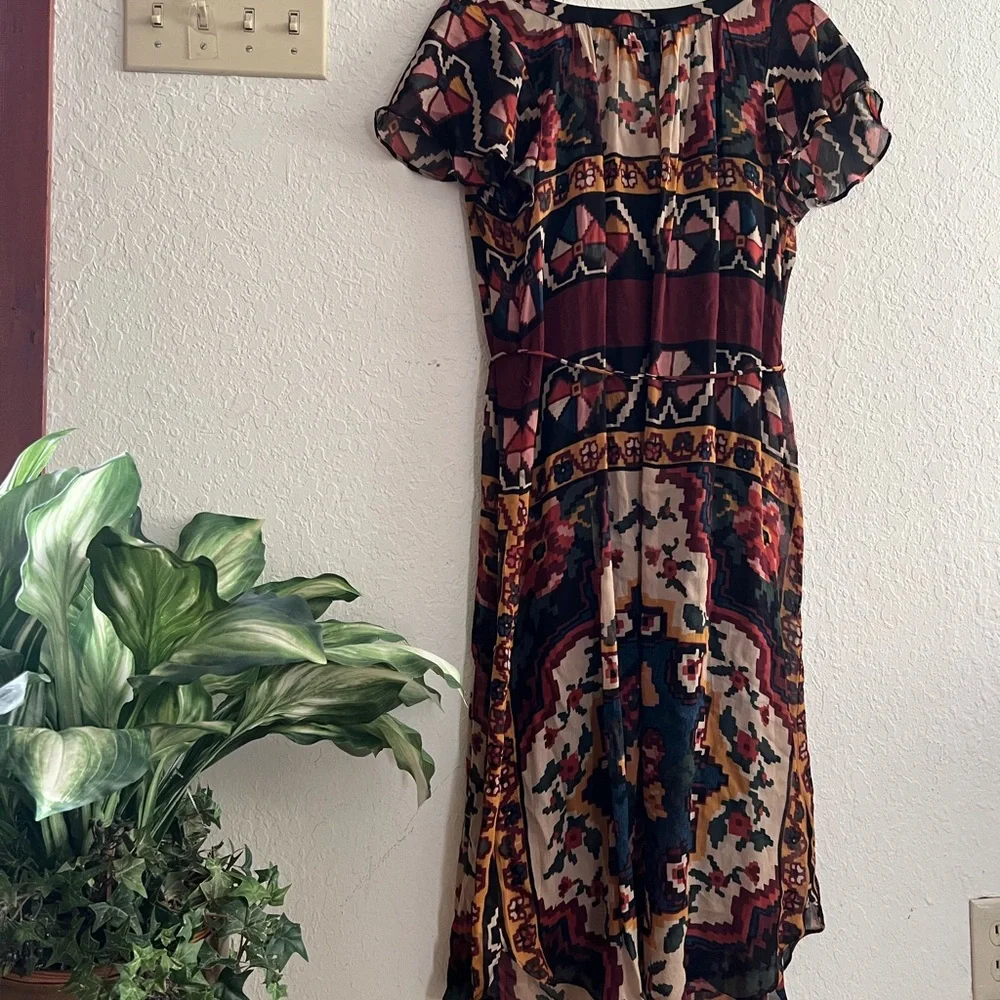 ✨HP✨ Anthro | Mosaic Vintage Floral Midi Dress - Picture 2 of 12